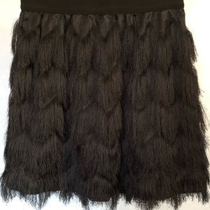 Banana Republic Lovely Black Fringe Skirt
